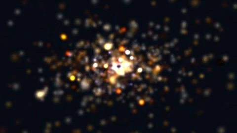 Abstract glowing particles in dark space, bokeh effect background Stock Footage 340139967