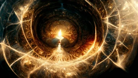 Abstract Glowing particles dynamic shape line background, Animation Loop Stock Footage 211708046