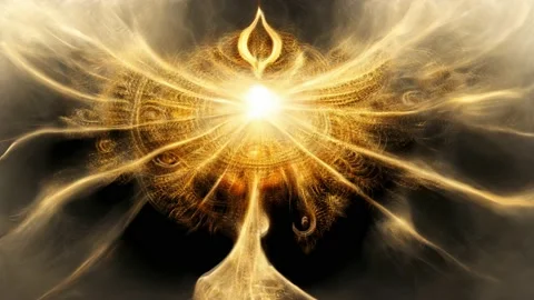 Abstract Glowing particles dynamic shape line background, Animation Loop Stock Footage 216793634