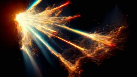 Abstract Glowing particles dynamic shape line background, Animation Loop Stock Footage 219421233