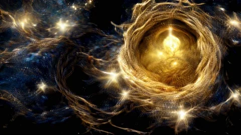 Abstract Glowing particles dynamic shape line background, Animation Loop Stock Footage 219688857