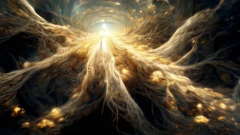 Abstract Glowing particles dynamic shape line background, Animation Loop Stock Footage 219688858