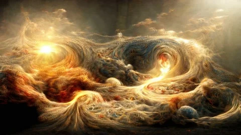 Abstract Glowing particles dynamic shape line background, Animation Loop Stock Footage 220511444