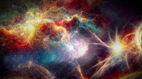 Abstract Glowing particles dynamic shape line background, Animation Loop Stock Footage 221853821