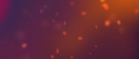 Abstract glowing particles float in warm orange purple gradient background 스톡 동영상 346243931