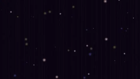 Abstract glowing particles floating in dark space with subtle film grain te.. Stock Illustration