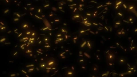 Abstract glowing particles floating in darkness Stock Illustration