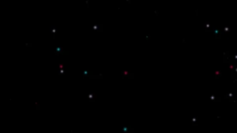 Abstract glowing particles floating in space loop video Stockbeeldmateriaal 345695126