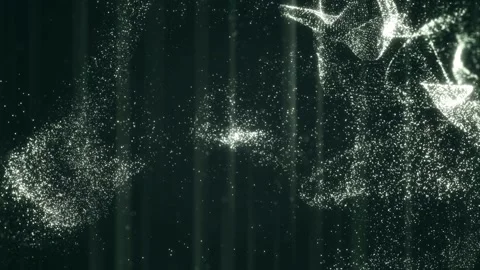 Abstract glowing particles flowing in dark mysterious slow motion Stock Footage 327501880