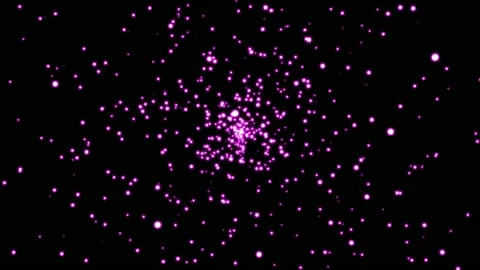 The abstract glowing particles flying in black space. 3d render Stock Footage 160370000