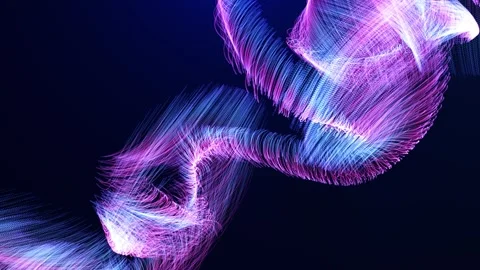 Abstract glowing particles flying in a whirlwind of energy, magic particles Stock Footage 277348280