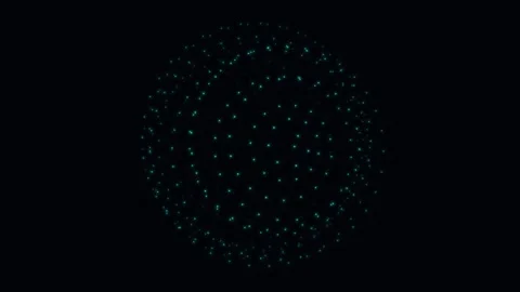 Abstract glowing particles forming sphere Video stock 344512385