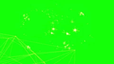 Abstract glowing particles on green screen. Digital light effect with floating Stockbeeldmateriaal 340716122