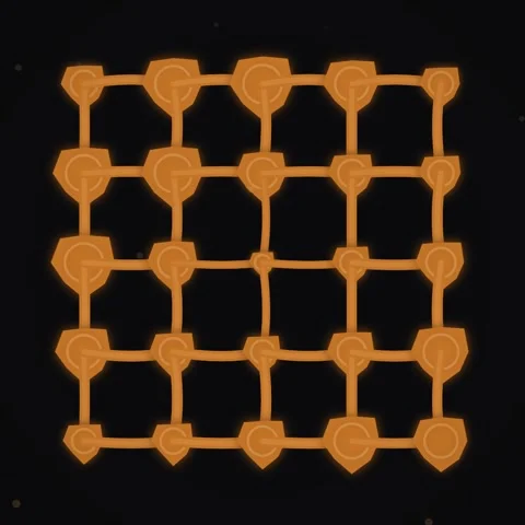 Abstract glowing particles grid pattern on dark background, science and tec.. Stock Footage 347810328