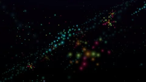 Abstract glowing particles motion background, with colorful floating, bokeh.. 库存影片 344860503