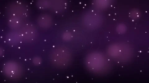 Abstract glowing particles move across a dark purple cosmic background Stock Footage 335874540