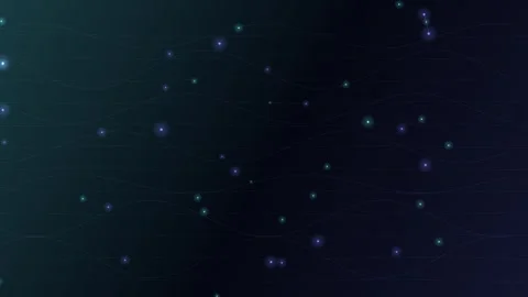 Abstract glowing particles moving along wavy lines dark digital background .. Stock-Footage 348169475