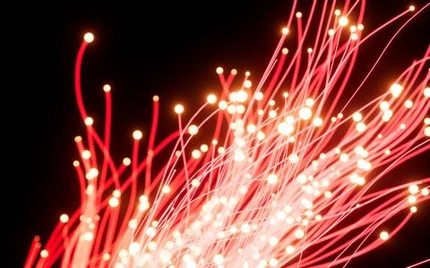 Abstract glowing particles, point explode, 3d rendering. Stock Illustration