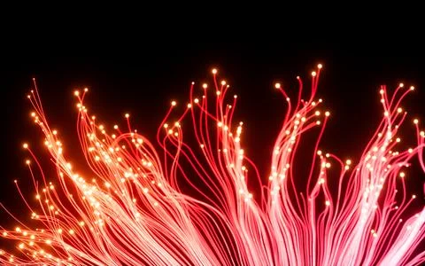 Abstract glowing particles, point explode, 3d rendering. Stock Illustration