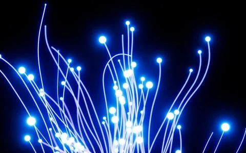 Abstract glowing particles, point explode, 3d rendering. Stock Illustration