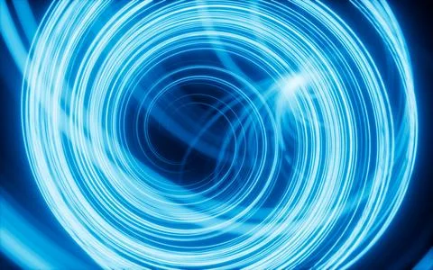 Abstract glowing particles trail, magic glow energy motion particles. Stock Illustration