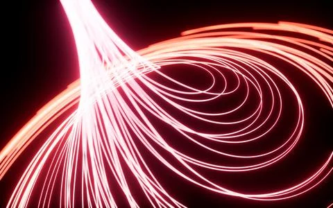 Abstract glowing particles trail, magic glow energy motion particles. Stock Illustration