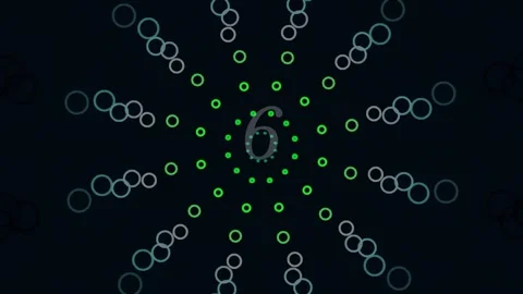 Abstract glowing pattern of green and blue dots on black background Stock Footage 342114510