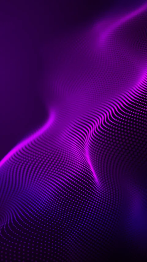 Abstract glowing pink LED dots forming soft wavy lines. 4K Vertical. Purple.. 스톡 동영상 325388646