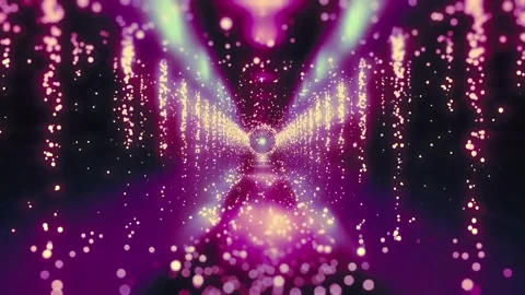 Abstract glowing pink light rays with falling particles animation Stock Footage 263689182