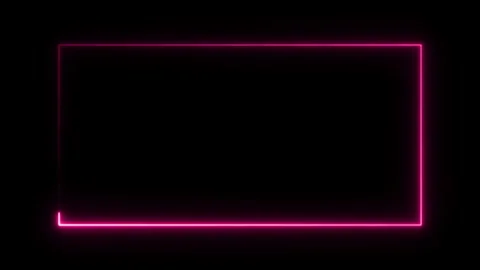 Abstract glowing pink neon light border Stock Footage 337874377