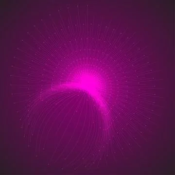 Abstract glowing pink network data lines modern tech background Illustrazione stock
