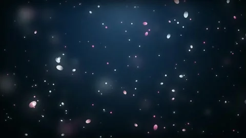 Abstract glowing pink particle dust and floating oval flakes on loop background Stock Footage 342798426