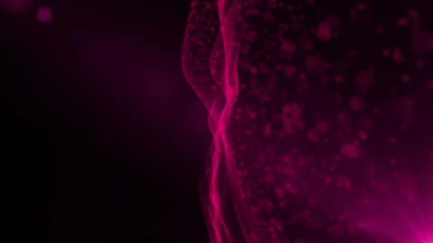 Abstract glowing pink particles wave motion background Stock Footage 340452256