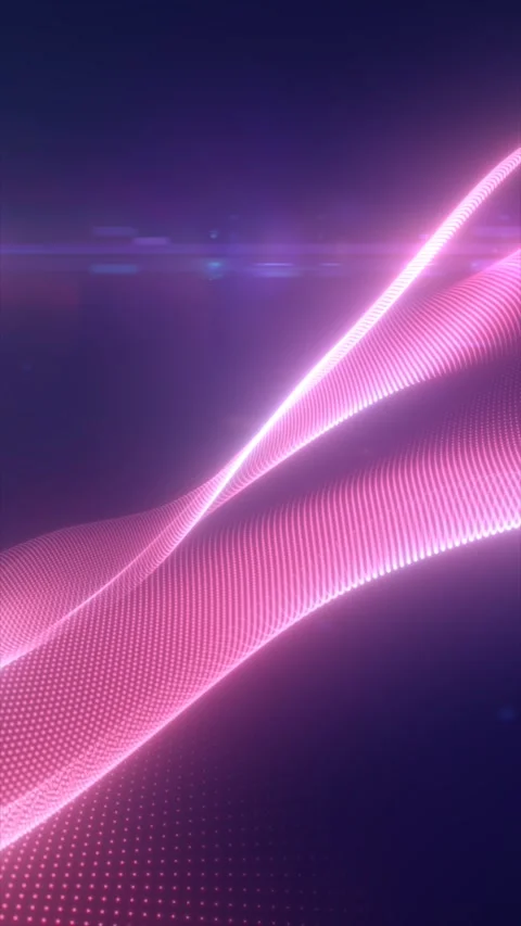 Abstract glowing pink waves made of tiny particles on a futuristic background 스톡 동영상 317515977