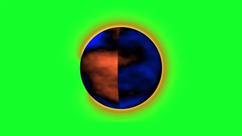 Abstract Glowing Planet Sphere on Green Screen Stock Footage 330985390