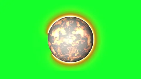 Abstract Glowing Planet Sphere Isolated on Green Screen Stock Footage 330919861