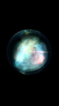Abstract glowing plasma orb with red and blue energy core inside a glassy s.. 스톡 일러스트
