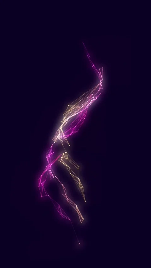 Abstract Glowing Plexus Ember Network Looping Animation in Vertical Format Stock Footage 347252664