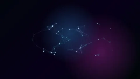 Abstract glowing plexus network on dark blue and purple background Stock Footage 335859893