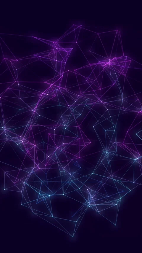 Abstract Glowing Plexus Network Digital Loop Animation in Vertical Format Stock Footage 346435171