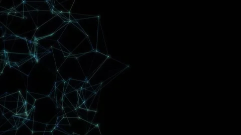 Abstract Glowing Plexus Network Loop with Dark Copy Space Stock Footage 345308218