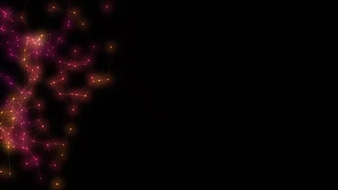 Abstract Glowing Plexus Network Loop with Ember Particles Stock Footage 345708048