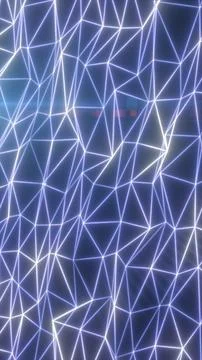 Abstract glowing polygon network with white and blue connected lines, repre.. Stock Illustration