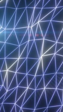 Abstract glowing polygon network with white and blue connected lines, repre.. Stock Illustration