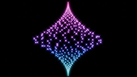 Abstract Glowing Purple and Blue Particle Diamond Shape Motion Background Loop. Video stock 346249613