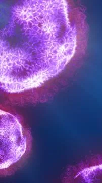 Abstract glowing purple biological texture resembling microscopic cells ill.. Stock Illustration