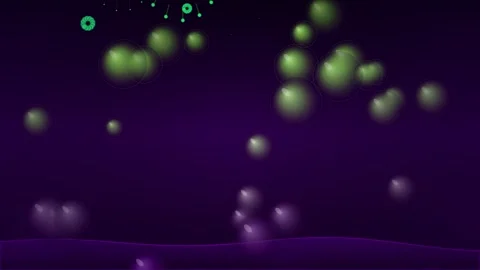 Abstract glowing purple cosmic bubbles background with ethereal energy flow Stock Footage 344515988