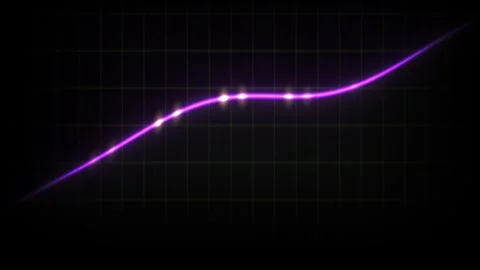 Abstract Glowing Purple Data Trend Lines Animated on Dark Background. Stock Footage 341791103