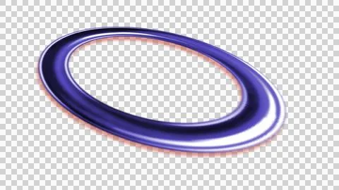 Abstract glowing purple elliptical ring shape floating Illustrazione stock