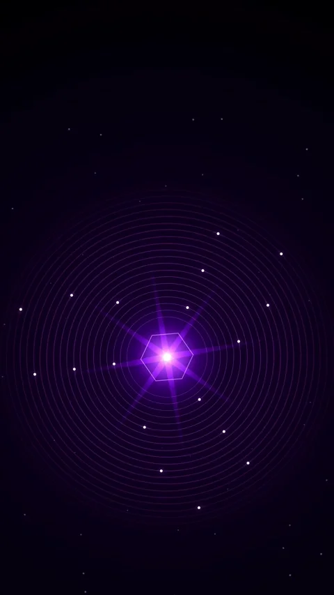 Abstract glowing purple energy vortex background with circular neon lines o.. 스톡 동영상 345493188
